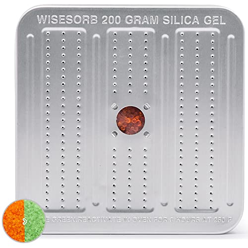 Wisesorb 200 Gram Gun Safe Dehumidifier, Reusable Silica Gel Dehumidifier, Indicating Silica Gel Desiccant Canister (Orange to Green)