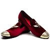 Men Genuine Leather Mens Metallic Textured Slip-on Glitter Loafers Shoes