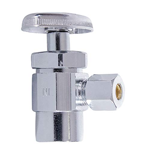 Everflow Supplies 71212PR-NL 1/2 X 3/8" CHROME PLATED No Lead BOXED ANGLE STOP VALVE WITH A SOLDER CUP AND A COMPRESSION CONNECT