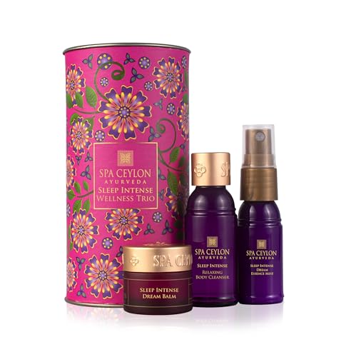 SPA CEYLON – SLEEP INTENSE – Wellness Trio Set mit Duschgel, Body Cream & Balsam, beruhigendes Geschenkset für tiefen Schlaf & Abendroutine, vegan & ayurvedisch inspiriert
