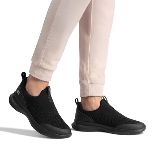 Image of Neeman's Mono Curve Men Slip On Shoes | Breathable Stretch Knit Casual Sneakers | Lightweight EVA Pebble Grip Sole | Foam Cushioned Footbed | Comfortable Everyday Walking Shoes