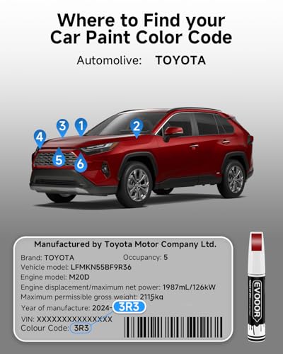 Image of 3R3 Barcelona Red Pearl Touch Up Paint Compatible with Toyota Exact Match 2 in 1 Touch up Paint for Chips and Nicks Repair