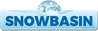 Snowbasin Street Sign | Indoor/Outdoor | Skiing, Skier, Snowboarder, Décor for Ski Lodge, Cabin, Mountian House | SignMission Personalized Gift
