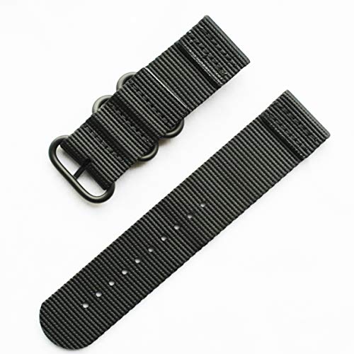 Arashen 20Mm Nylon Watch Band Smartwatch Strap Canvas Watch Straps Black 20Mm Two Piece Nylon Watch Strap #TOP2