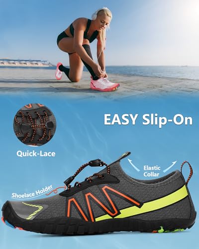 HiGropcore Water Shoes for Women Men Quick Dry Non Slip Wide Toe Barefoot Aqua Socks — view 6