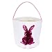 tianxiangjjeu Osterhasen Korb, Pailletten Kaninchen Design Osterei Süßigkeiten Geschenk Jagd Korb Eimertasche Mit Griff Rosa