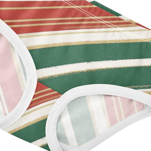Girls' Underwear Breathable Toddler Underwear for Girls Traditional Striped Christmas4