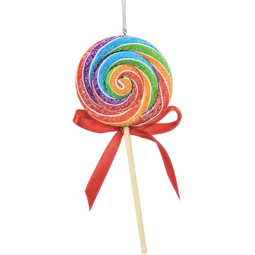 Raz 7" Rainbow Swirl Claydough Lollipop Christmas Ornament 3920072