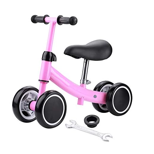 lahomie- Balans cykel barn, löpcykel för baby barn, balansträning, minicykel, skoter, walker, scooter för 1–2 år gammal baby (rosa)