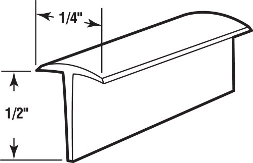 Prime-Line T 8680 9/16 Inch X 37 Inch Gray Vinyl Storm Door Bottom Sweep (Single Pack) #TOP1