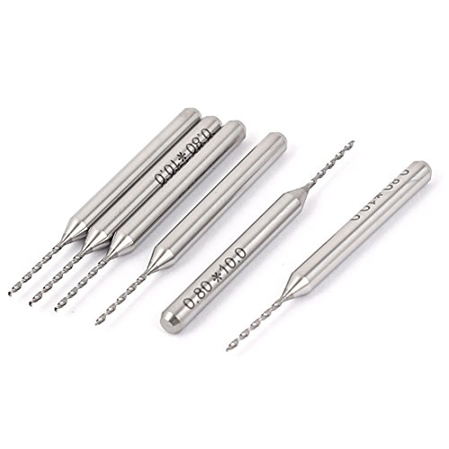 Aexit 0.8mm Cutting Fuses Dia Carbide Micro Mini PCB CNC Drills Bits Rotary Tool PCB Fuses 6 Pcs