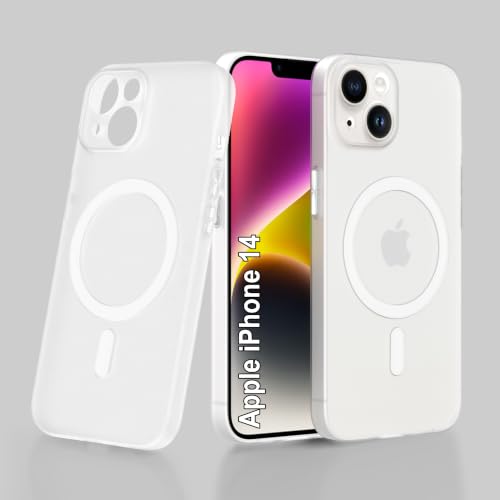 Image of ZAP CASE Paper Thin Case for iPhone 14 | Ultra-Slim 0.5 mm Back Cover | Metal Buttons | Lightweight | Matte Finish | Anti-Fingerprint | Scratch Resistant | Camera Protection | Magsafe | White