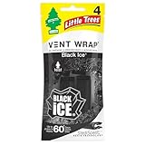 LITTLE TREES Car Air Freshener | Vent Wrap Provides Long Lasting Scent, Invisibly Fresh | 16 Air Fresheners | Black Ice