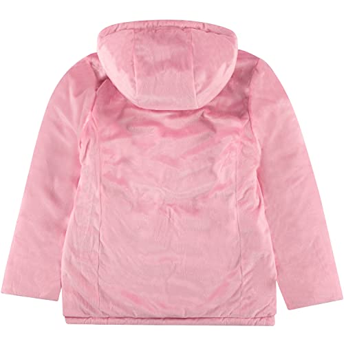 Juicy Couture Girls Fall Jacket, Long Reversible Midweight Puffer Coat Outerwear, Fleece/Quilted, Cinch Waist, Black/Pink/M #TOP4