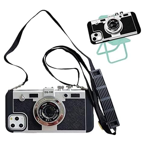 HMAMOR Emily's Pairs Phone Case, Vintage Camera Phone Case for iPhone 14 (Black, 14 Pro Max) Cover