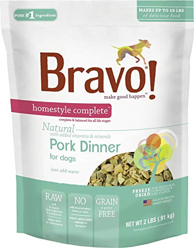 Bravo! Homestyle Complete Natural Pork Dinner For Dogs, 2 Pounds, Freeze-Dried Dog Food #TOP19