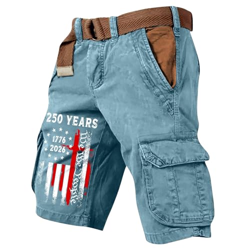 Short décontracté imprimé patriotique contre la chaleur
