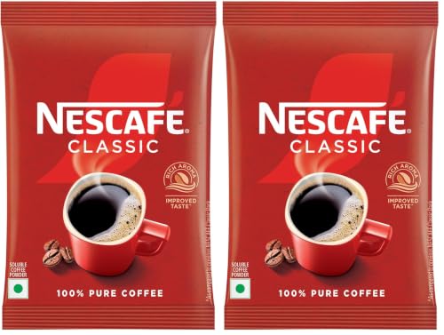 Image of NESCAFE Classic Instant Coffee Powder | Great start to your morning | 100% Pure Coffee | 45g Pouch (Pack of 2)