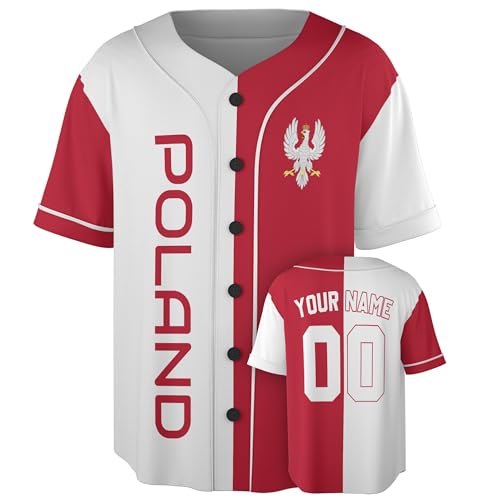 Camiseta de béisbol personalizada Polonia - Camisetas deportivas con nombre y número, uniforme de sóftbol para hombres y mujeres miniatura 1