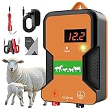 Cargador eléctrico de valla de 9.32 millas, salida de energía 2J de voltaje de salida de 12 KV, energía eléctrica de CA CC con pantalla LED para evitar que los animales salvajes se infiltren, ideal