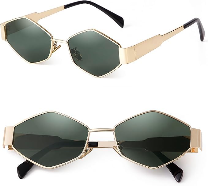 Image of Retro Hexagonal Sunglasses For Men & Women | Trending, Stylish & Durable Metal Frame Vintage 90s Sunglasses With UV 400 Protection Lenses