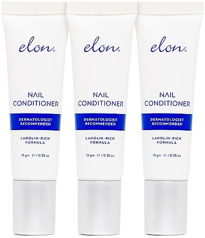 Elon Lanolin-Rich Nail Conditioner โ Strengthens Nails, Protects Cuticles, Dermatologist-Recommended for Brittle & Damaged Nails (10g tube, 3 Pack)