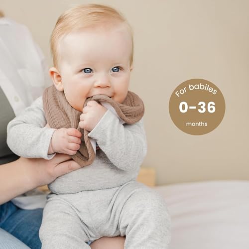 Image of Konssy 10-Pack Muslin Baby Bibs for Drooling and Teething