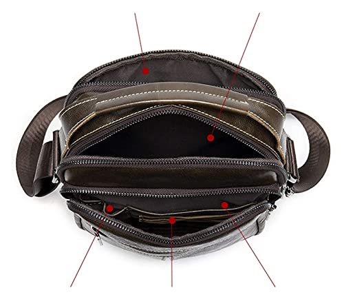 Small Messenger Bag for Men Retro Handbag, Tablet Handbag Cowhide Leather Small Messenger Outdoor Sports Vintage Shoulder Crossbody Bag rk Satchel Travel rk Business Portfolio Shoulder2