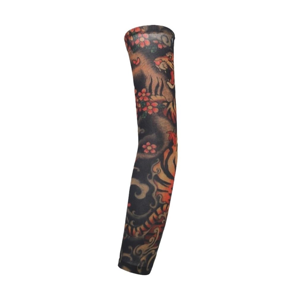 Mangas de brazo de flores refrescantes de verano, protección UV, mangas de brazo para tatuaje, deportes al aire libre, protección solar, calentador de brazo para correr (4,20 unidades), 4