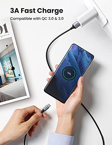 UGREEN 2.0 USB-A & USB-C Örgülü Şarj ve Data Kablosu, 1 Metre, Siyah, 60126 - Görsel 3