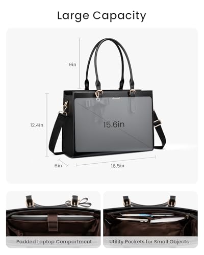 LOVEVOOK Laptop Lunch Tote Bag for Women, Work Bag with Insulated Lunch Compartment Handbag for Work, Teacher, Nurse4