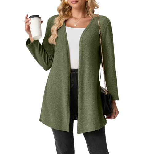 Cardigans Sweaters for Women Long Sleeve Lightweight Cozy Open Front Fall Cardigan with Pockets Trendy 2025 — view 2
