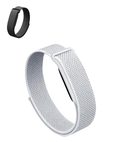 Google Fitbit Air�Ή��i�C�����o���h�A�o�b�N���t���ʋC���p�X�g���b�v�A�X�N���[�����X�t�B�b�g�l�X�g���b�J�[�p�̃}�C�N�����߉\�ȃp�t�H�[�}���X�g���b�v(�z���C�g)