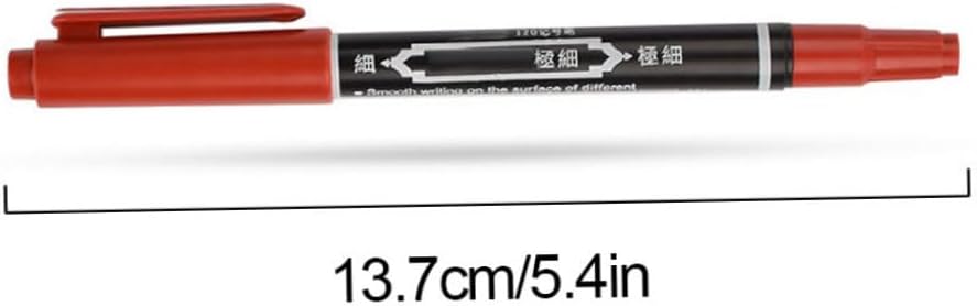 Tattoo Marker - 3PCS 5.39in Waterproof Skin Marking Pen Double Head, Red
