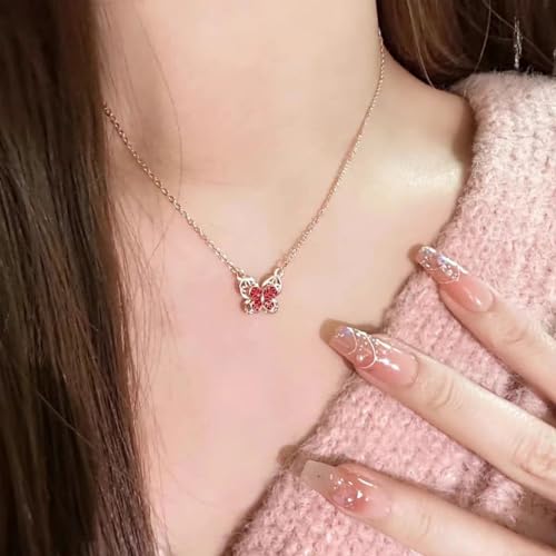 Collier papillon en filigrane double couche anti-nœud, chaîne de clavicule