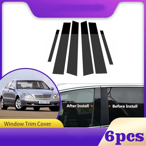 Embellecedores para ventanas de Mercedes-Benz Clase S W220 (1998-2005), kit de 6 piezas adhesivas 2
