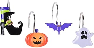 Halloween Shower Curtain 12 Pack Resin Decorative Curtain Hook Halloween Curtain Rings in 4