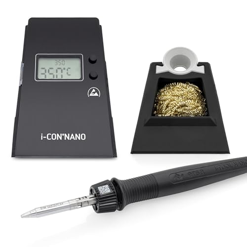 ERSA i-CON NANO MK2 ESD-Lötstation 80 Watt 150-450°C digitale Lötstation mit federleichtem und ergonomischem i-TOOL NANO MK2 Lötkolben mit TIP`N TURN Wechsel + 1,6 mm Lötspitze mit Auto-Standby