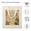 Music Notes on Old Paper Tote Bag for Women Men Stylish Travel Work Handbag Big Capacity Shoulder Bag Reusable Grocery Shopping Bags Large Size Canvas Crossbody for Gym #5