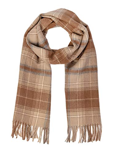 Tartan Plaid Flannel Scarf - 100% Baby Alpaca Wool - Dye Free, All Natural, Unisex (Mellow)