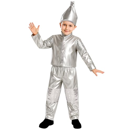 Fun Shack Disfraz Hombre Hojalata Niño, Traje Hombre Hojalata, Traje Robot Niño, Disfraces Cuento, Disfraz Carnaval Niño - M