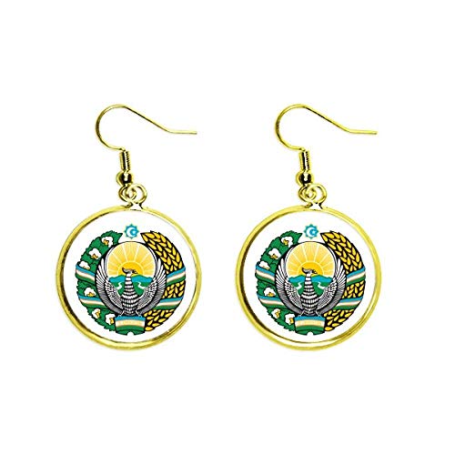 Joyería dorada de Uzbekistán pendientes drop un regalo cultural inolvidable para mujer