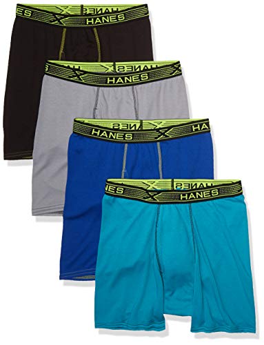 Hanes Ultimate Men's Sport X-Temp Breathable Mesh Boxer Brief 4-Pack, Assortment 2, Large