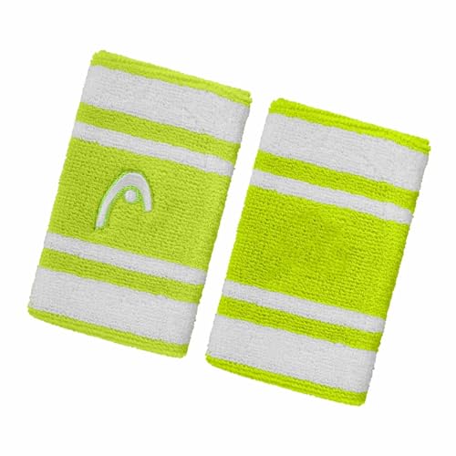 Image of HEAD Striper Wristband | Color: Green /White | Size: 5 inch | Material: Cotton | for Men & Women | Moisture-Wicking Properties | Dry and Comfortable | Secure and Snug fit | Flexible
