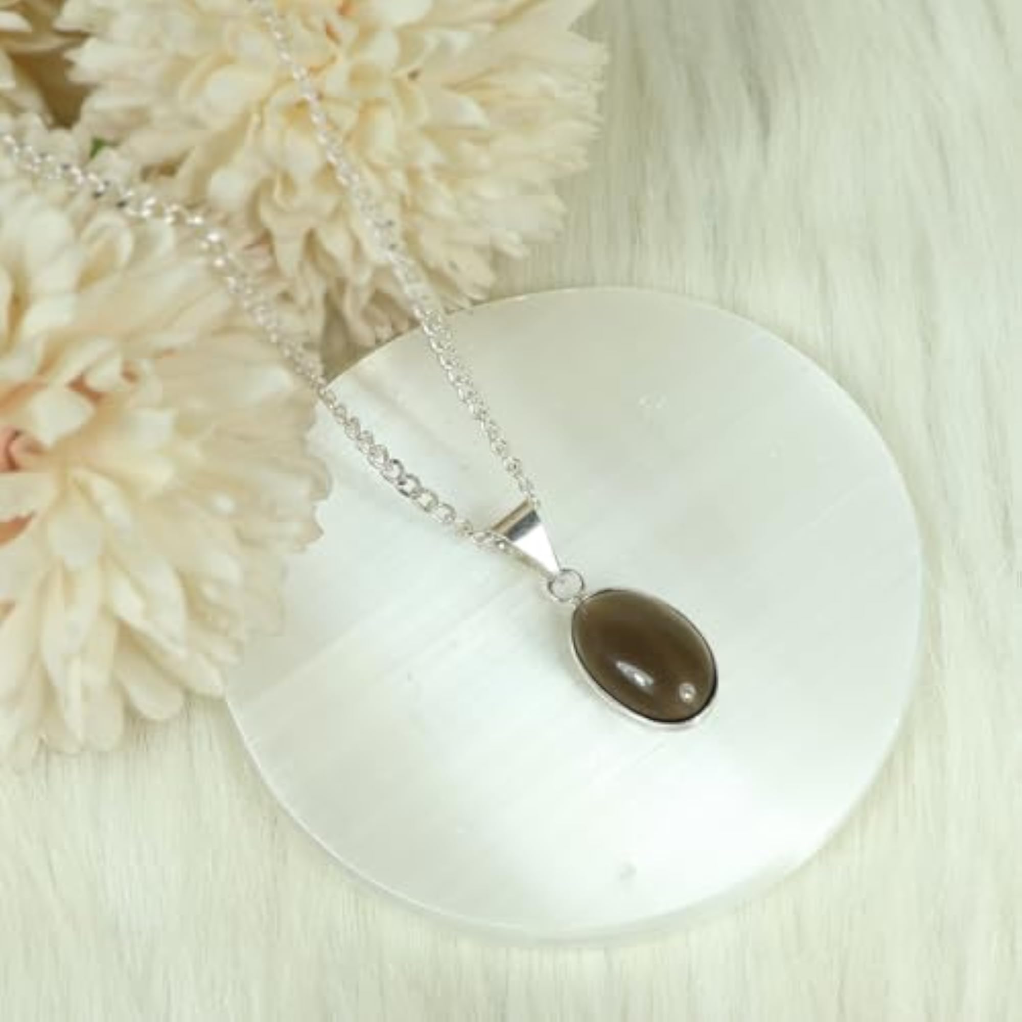 Certified AAA Natural Smoky Quartz Oval Pendant Locket