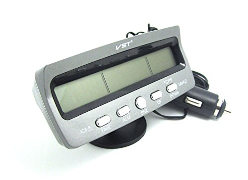 12V Car Voltage Monitor Meter Thermometer with Temperature/ Time LCD Display - Image 4