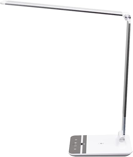 Miniatura 7 de Stand Up Desk Store Lámpara de escritorio LED con almohadilla de carga inalámbrica (carcasa blanca, LED de 500 lúmenes, cargador inalámbrico Qi de