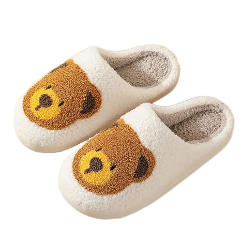 Image of Women's Men's Cute Frog Slippers Fuzzy Memory Foam Kawaii Cartoon Animal Slippers Winter Warm Fluffy Shoes