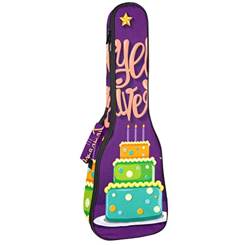 Housse ukulélé soprano motif mouton noir et gâteau, le cadeau d'anniversaire idéal