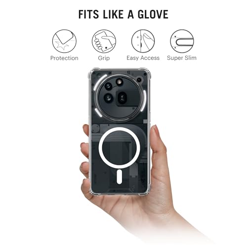 Image of DailyObjects Clear Magnetic Phone Case Cover Compatible with Nothing Phone (3a) Pro | Wireless Charging Slim Back Cover | 2 Layer Edge Protection & Shockproof